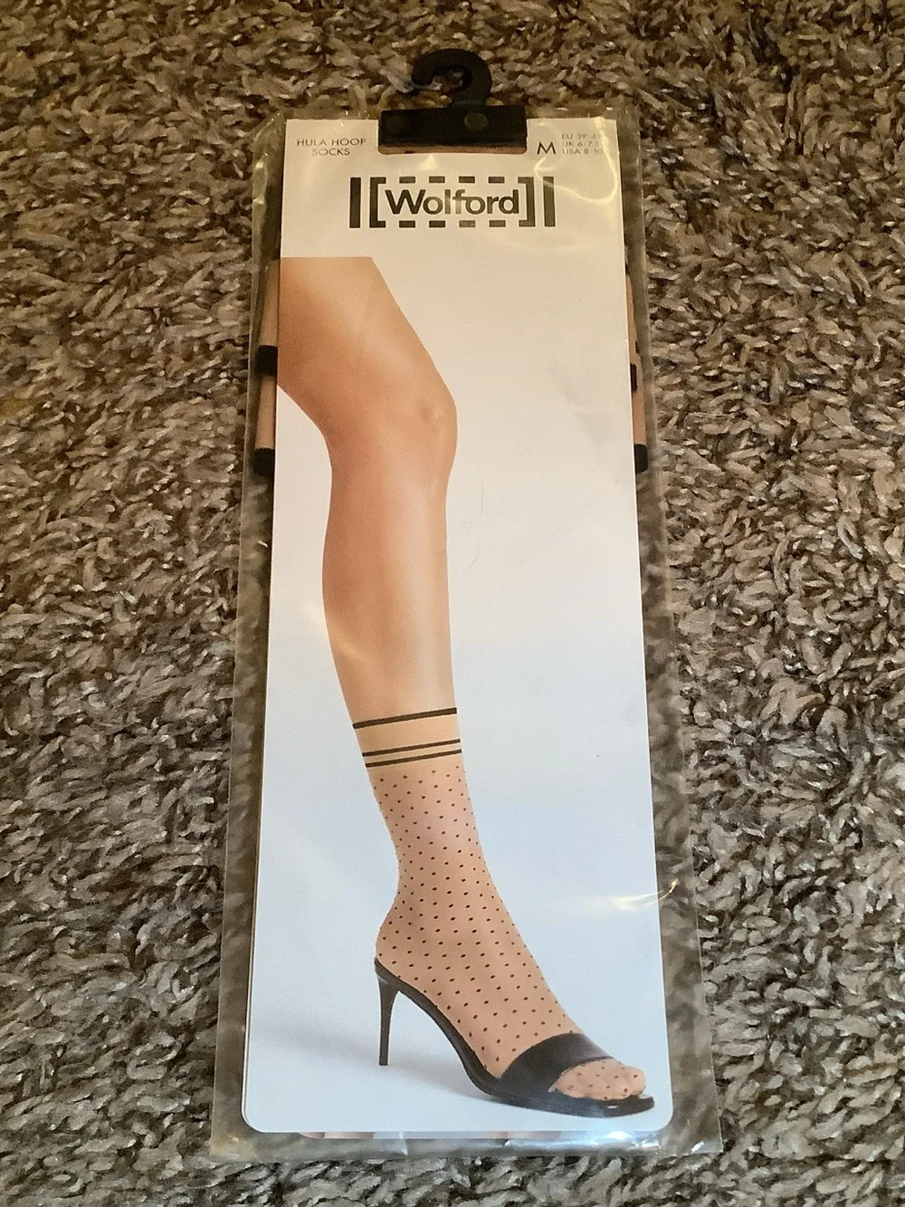 Wolford hula hoop socks, color gobi/black, size: M (USA 8-10)